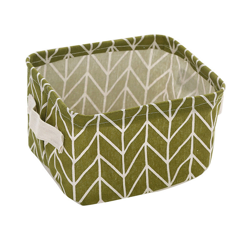 Foldable Canvas Storage Basket With Handle Cosmetic Toy Organizer Underwear Socks Clothes Storagebag Office Stationery Organizer: black