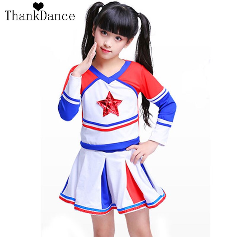 Girl School Uniforms Long Sleeve Uniforms Classs Calisthenics Suit Set Kid Girls Student Competition Suit Girl Cheerleader Suits