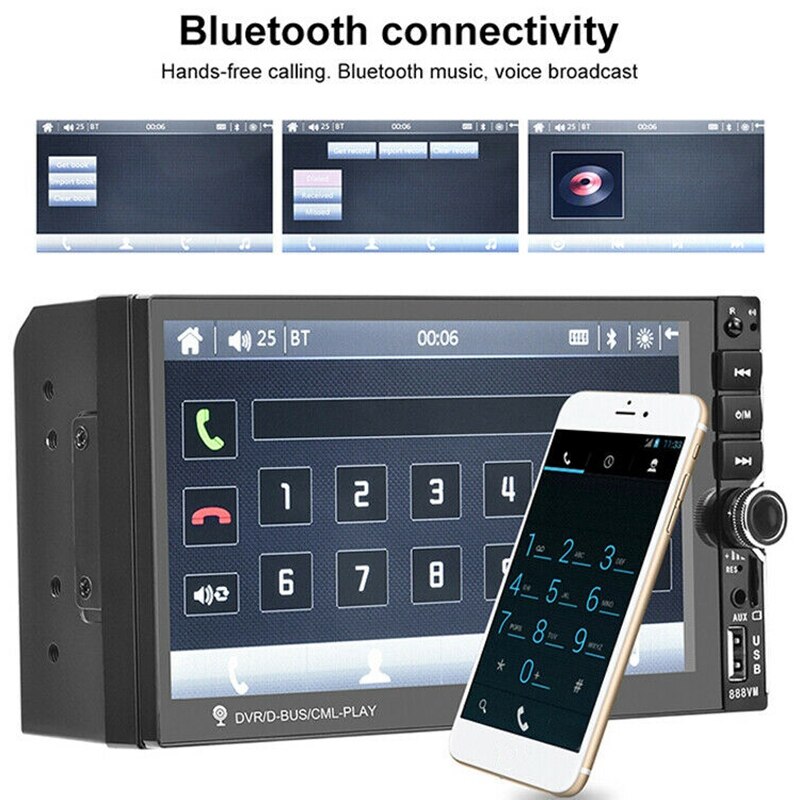 HD for Car MP5 Player Bluetooth o AUX USB Player with ligent Voice Driving Recorder