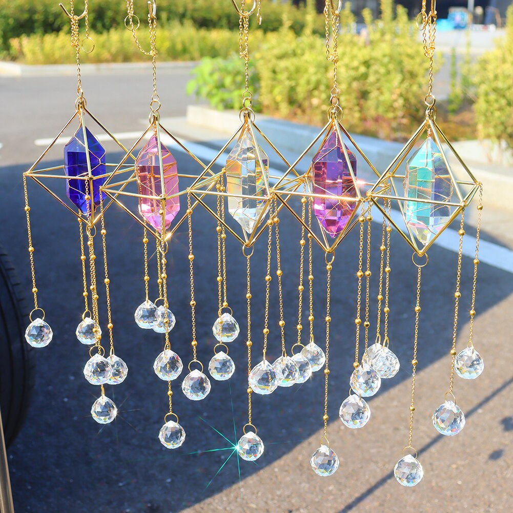 Crystal Wind Chime Prism Dream Catchers Windbell Hanging Ornament Home Room Garden Wall Window Door Decor Window Pendant