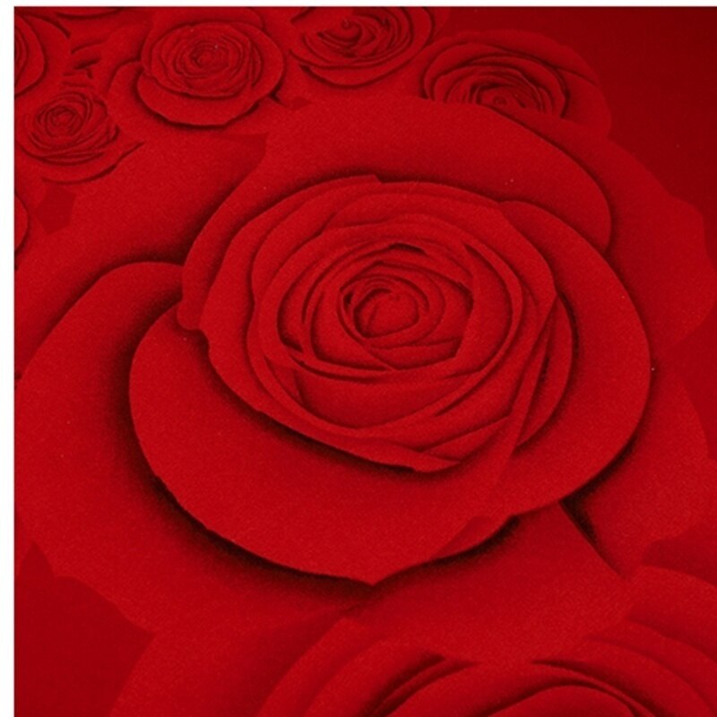 Rose Flowers Home Bed Sheet Cotton Red Bedding Bedspread