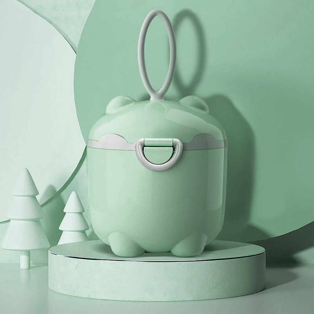 Baby Milk Powder Dispenser with Lid Portable Formula Milk Storage Containers Snack Box for Toddler Essentials Cereal Holder: Mint L
