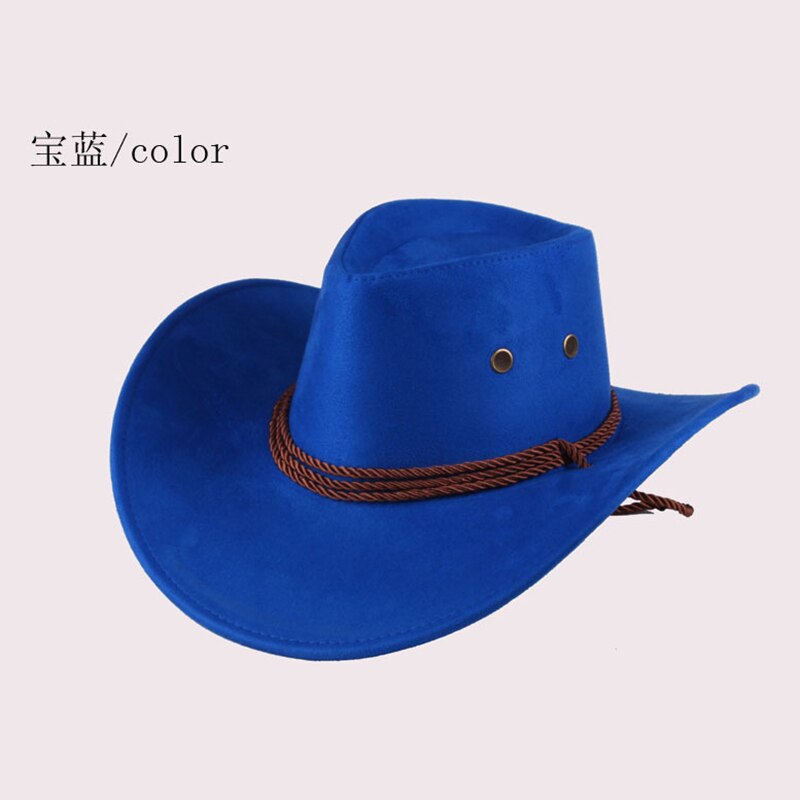 Sun Hat Faux Leather Cowboy Hat Men and Women Travel Caps Western Hats Chapeu Cowboy 9 colors: blue