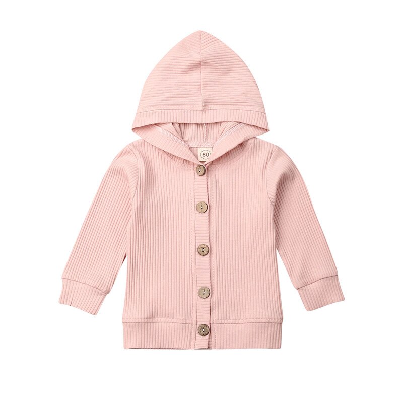 Pudcoco Baby Baby Meisje Kleding Hooded Button Jas Herfst Winter Jas Kinderen Bovenkleding 0-24M: Roze / 6m
