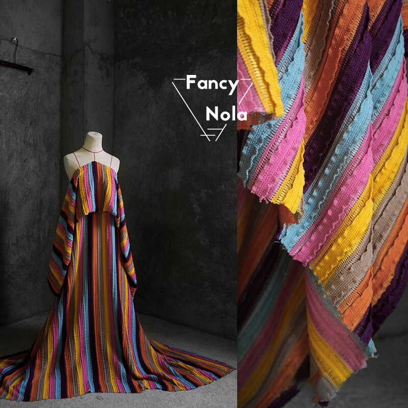 Multicolor Knitted Sweater Fabric 150cm Width 3D stereo texture High Grade Jumper patchwork DIY Fabric CG071