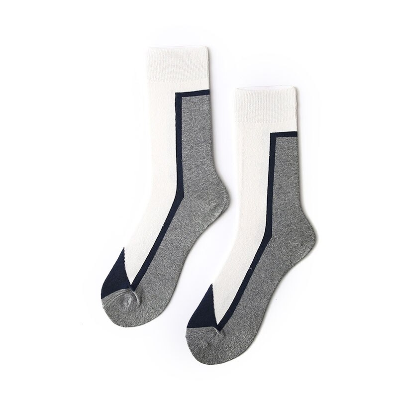 Ladies And Man Sports Skateboard Socks Pure Cotton Lovers Cartoon Mid Tube Socks: Dark Grey