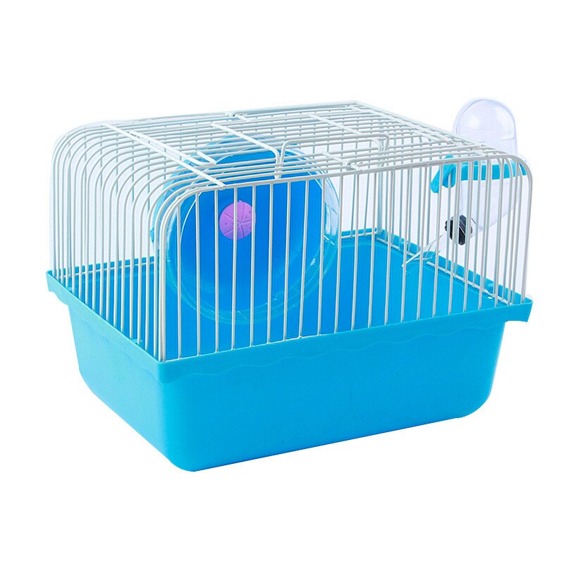 Pet bur hamster hytte med gjennomsiktig takvindu dobbeltlags hus for hamster golden hamster pet: Blå -2