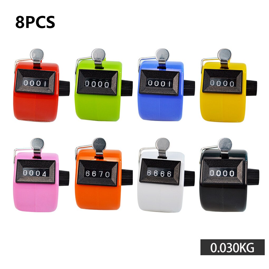 8Pcs 0-9999 Digital 4-bit Counter Mini Manual Counters Team Match School Competition Football Basketball Counting Device: Default Title