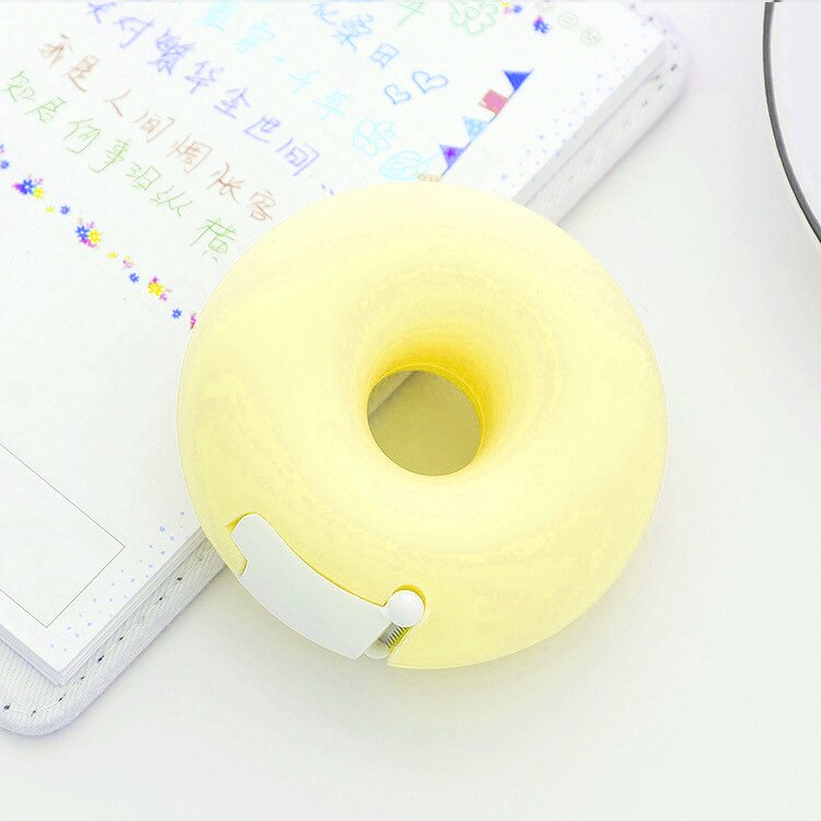WBANGIAO Heart-Shaped Tape Dispenser With Invisible Tape – Portable Roll Tape Holder, Cute Donut Design, Serrated Cutter, For Gift Wrapping & Crafts (Blue)