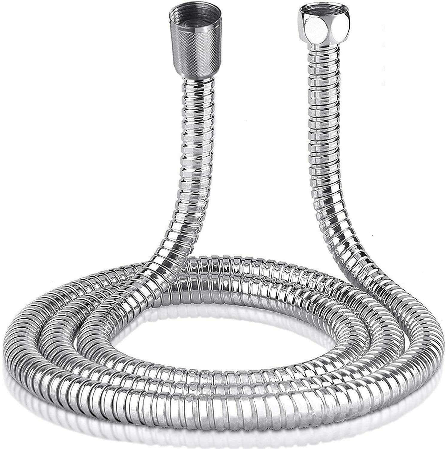 Stainless Steel Chrome Shower Hose Pipe Universal Standard Fitting Leakproof High Pressure Resistance Plumbing Bathroom