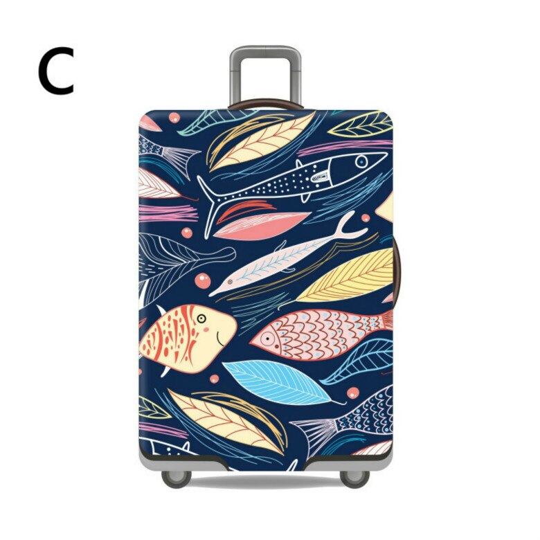 Flower Travel Luggage Protective Cover Thicker Elastic Fabric Colorful Trolley Suitcase Cover For 18-32 inch: c / L