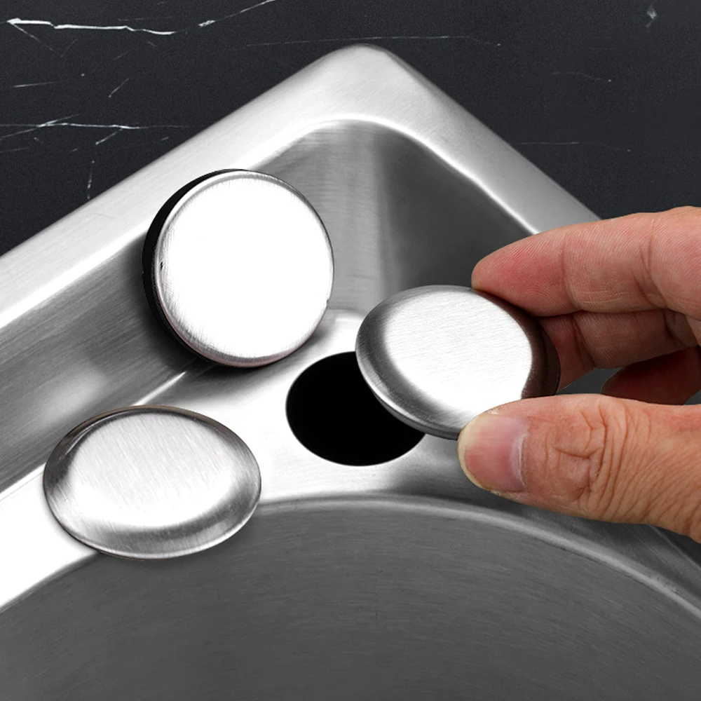 Stainless Steel Sink Plug Faucet Hole Cover Water Stopper Kitchen Drainage Seal Anti-leakage Basin Bathroom Tools 21mm,25mm,27mm