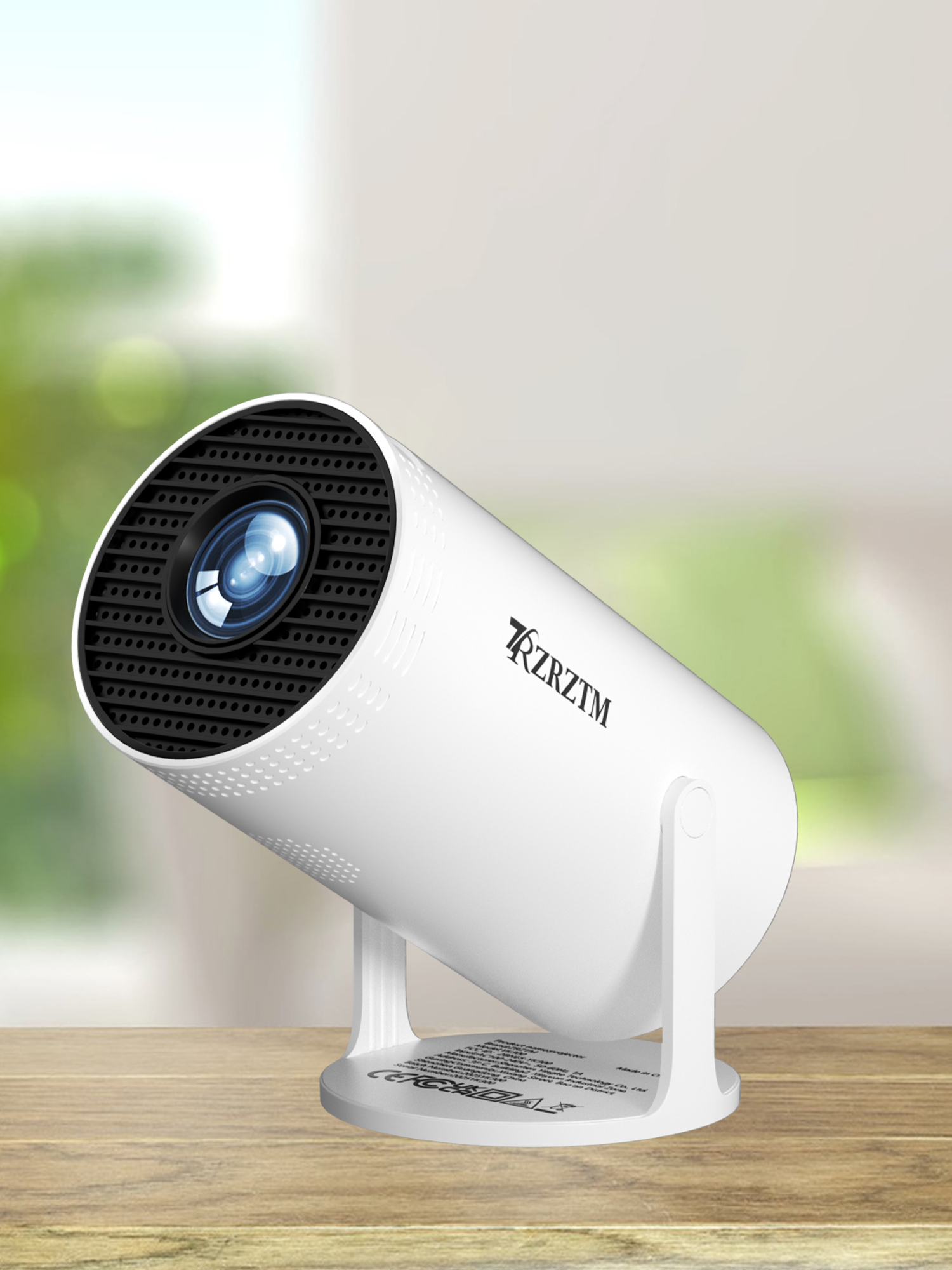 Intelligent high-definition projector, equipped with WiFi/BT5.0/Android system, supports 4K native/720P, 180 degree rotation, su: color1 / EU Plug