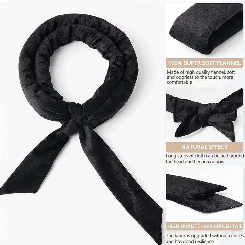 Diadema con varilla rizadora sin calor, cinta para rizadores de pelo sin calor, rulos de pelo perezosos, rizos de seda, diadema suave para dormir, herramientas de peinado