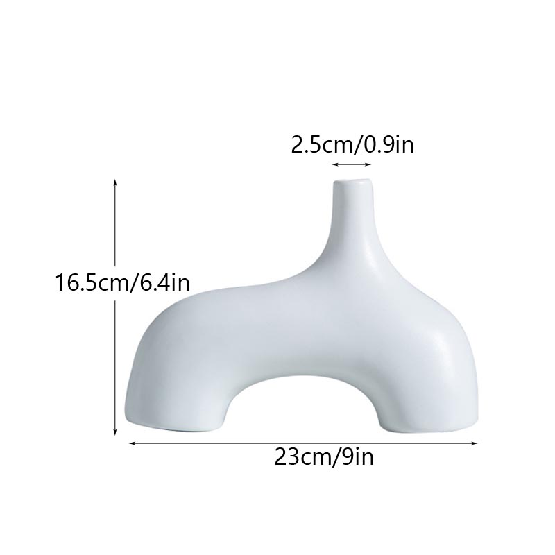 NIFLHEIM Ceramic Abstract Alien Vase Modern Decorative Planter for Flowers Decoration Home Luxury Wedding Centerpiece: 072 White Vase