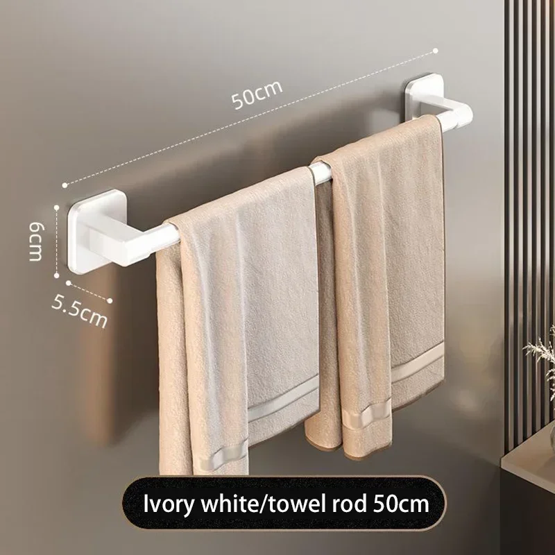 30/40/50cm Bathroom Towel Holder Black Without Drilling Bathroom White Towel Rack Towel Bar Self-Adhesive Bathroom Towel Rack: Red