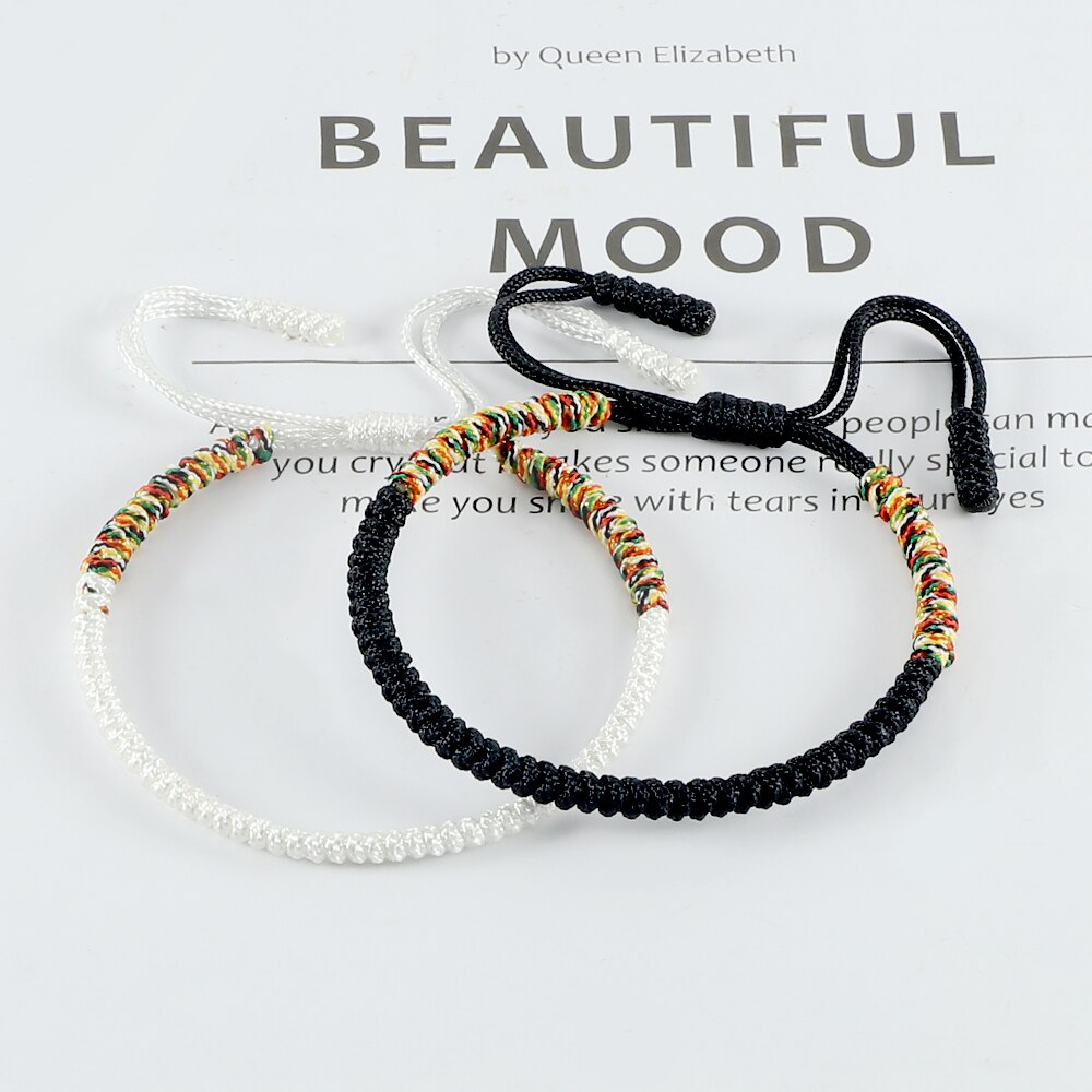 Gevlochten Touw Armband Handgemaakte Tibetaanse Boeddhistische Multicolor Knopen Armbanden Vrouwen Mannen Beste Vriend Mode-sieraden