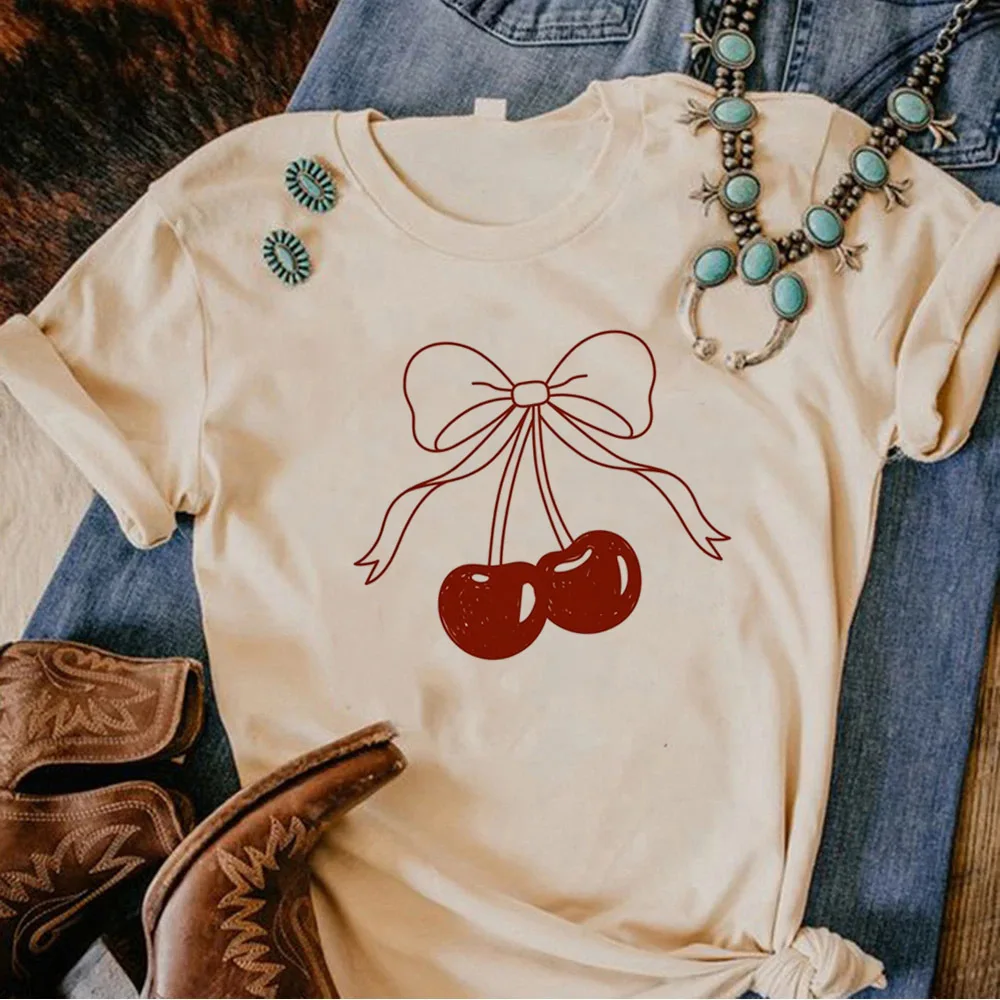 Cerise t-shirt femme graphique université numérique années 2000 Grunge Pop Culture chemise Harajuku Kawaii Punk années 2000 Vintage Hip Hop: L / Gris foncé