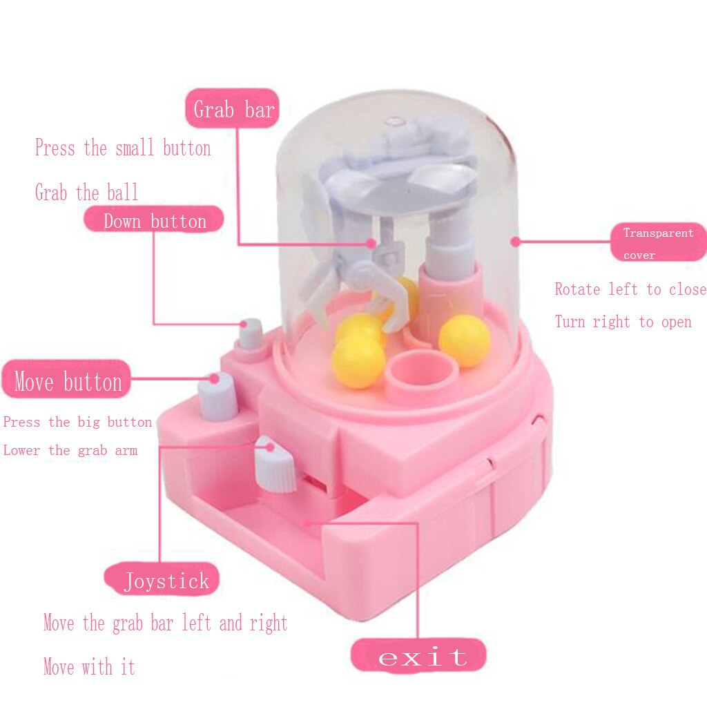 Mini Doll Machine Grabbing Ball toy Coin Candy Machine Play House Catch Ball Machine Capsule Machine Educational christmas Toys