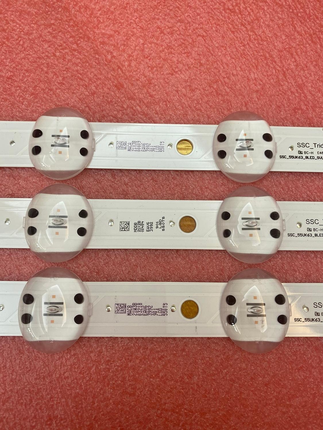 3 stk/parti ledet bar til  lg 55 uk 6450 55 uk 6360 psf 55 uk 6360 55 uk 6470 plc 55 uk 6200 pue 55 uk 6300 ssc_trefork _55 uk 63_ s svl 550 som 48 på 5