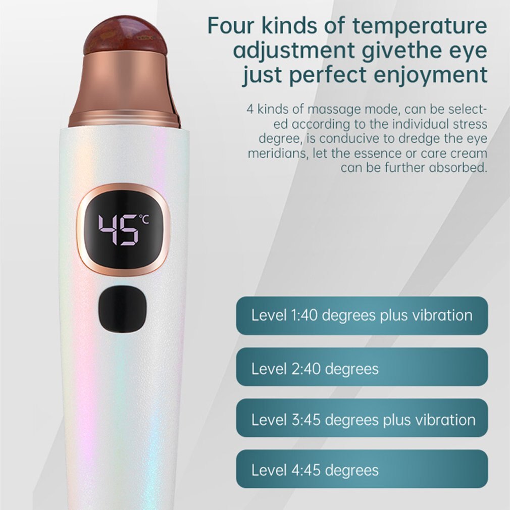 Eye Massager Wand With 40℃ Heat Sonic Vibration For Dark Circles Puffiness Eye Fatigue Anti-wrinkle Facial Massager
