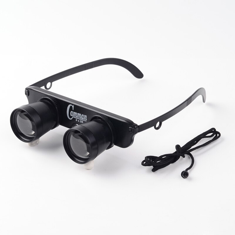 3X28 Double Eye Glasses Style Outdoor Fishing Binocular Optics Glasses Fishing Binocular Magnifier Measurement Tool