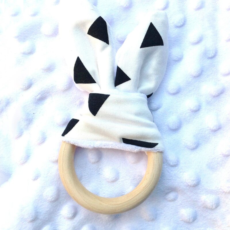 Baby Teether Wooden Ring Baby Molars Dental Exercise Toy Hand Rattle Multiple Styles To Choose Simple Safe Teether