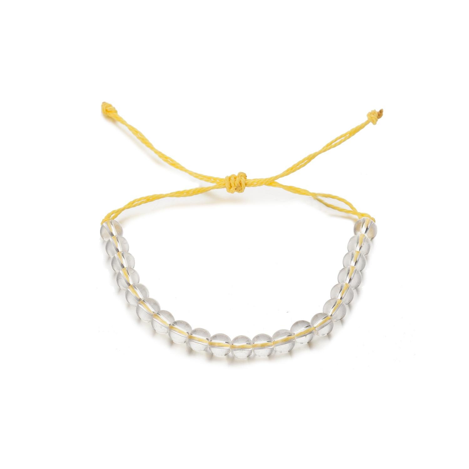 Bohemian Marine Style Bead Armband Transparante String Glas Marine Bescherming Sieraden Verstelbare Armband Voor Mannen En Vrouwen: yellow