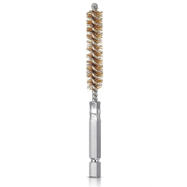 8/10/12/15/17Mm Draad Buis Borstel Machines Verf Remover Roest Cleaner Metalen handvat Schoorsteen Wassen Polijsten Gereedschap: Copper / 12MM