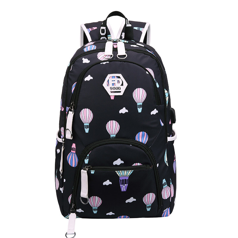 Fengdong enfants sacs d'école pour filles mignon cerisier fleurs livre sac étudiant filles imperméable en nylon léger sac à dos scolaire