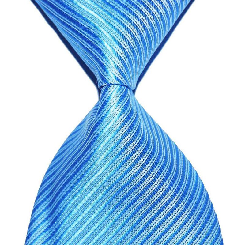 Couleur unie rayé cravate pour hommes cravate soie 10cm largeur Jacquard tissé vêtements de cérémonie affaires de mariage fête de noël: PU ciel