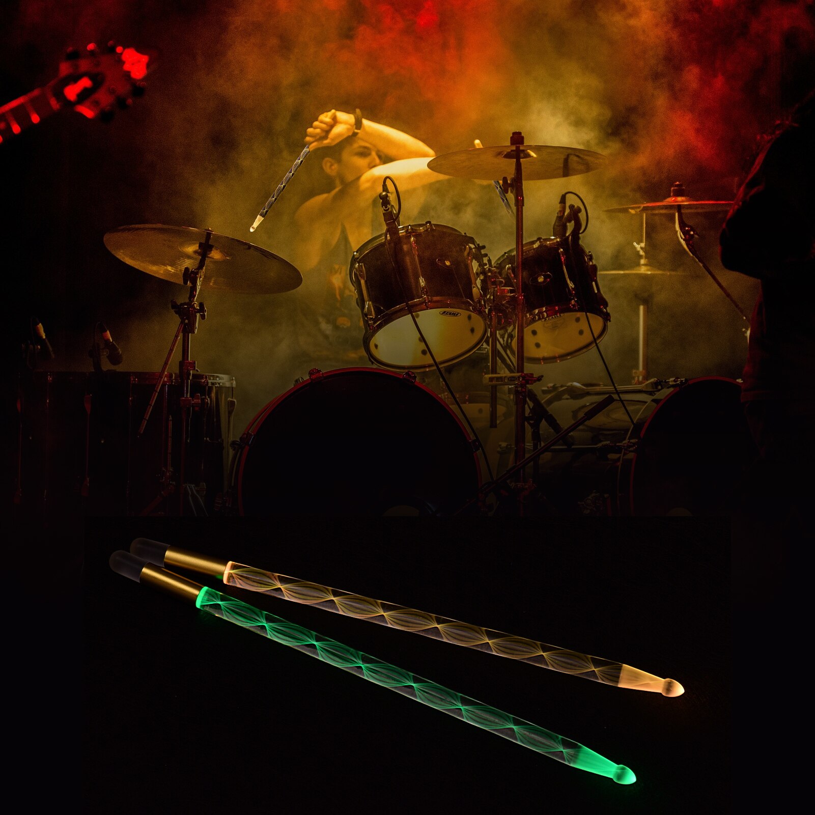 1 Pair LED Light Up Drum Sticks Luminous Bright Drumsticks Color Changing Drumsticks Drum Set Accessories