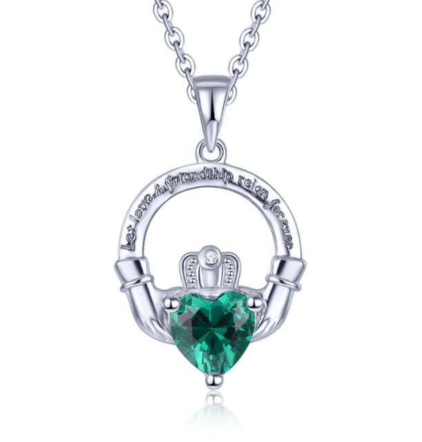 Hutang Colorful S925 Pendants for Women 0.76 Carats Created Emerald Heart Shape Women Romantic Lovely Silver Pendant: Created Emerald