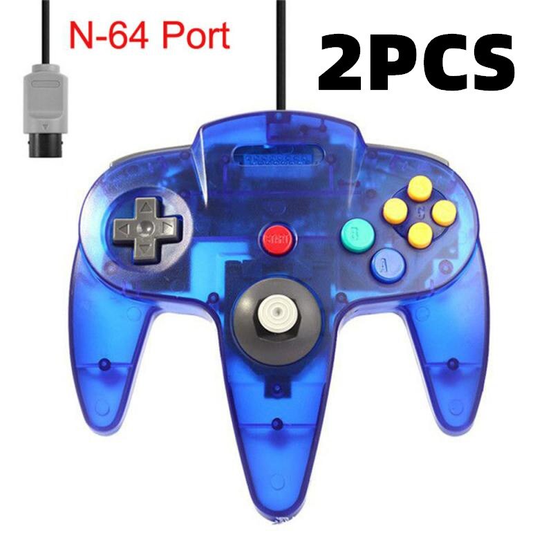 2 uds N64 Gamepads con cable controlador de juego Joystick Gamepad mucho Gamepad con cable para Nintendo 64 consola de juegos para Nintendo Gamepad: 2PCS 06