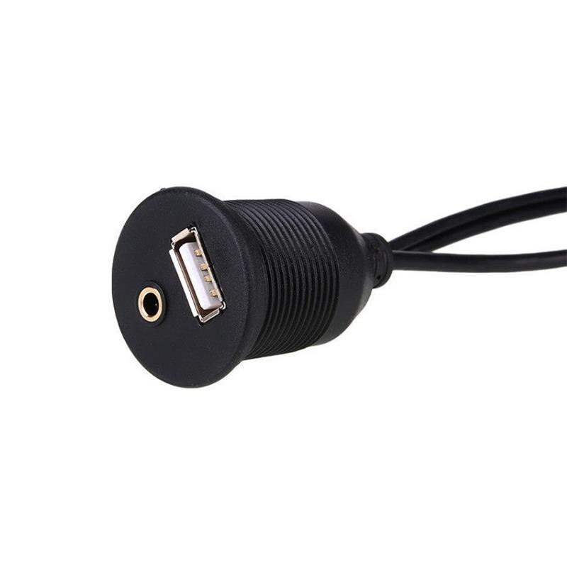 Extension Cable Car Dashboard Motor USB 2.0 3.5mm AUX Lead Extension Cable Car Accessories
