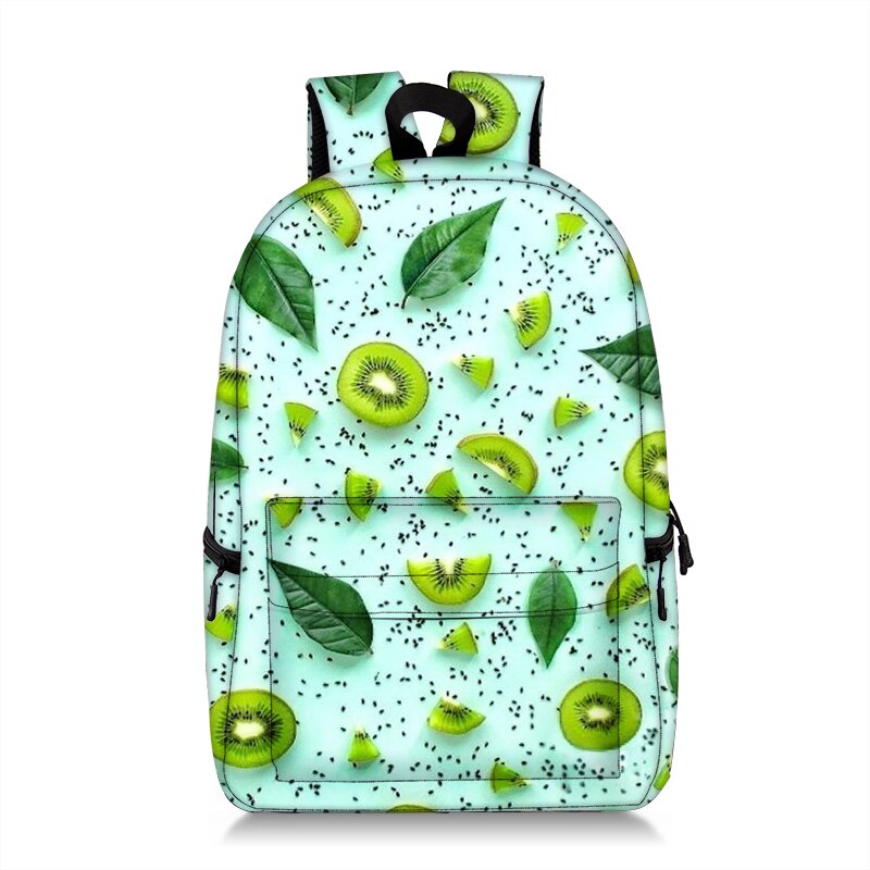 Cartoon Fruits Print Women Backpack Large Capacity Students Travel School Bagpack Avocado Mochila Feminina: qyhshuiguo019x