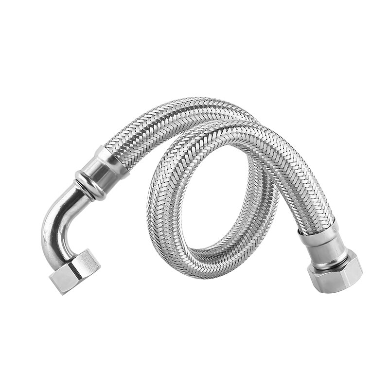 Manguera trenzada de acero inoxidable 304 de 90 grados, con tubo de entrada de codo, de la bañera del urinario para el inodoro, G1/2"