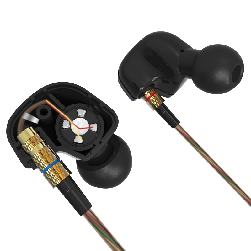 Kz ate atr edr 1 kobber driver hifi sport in ear sports øretelefon til løb med mikrofon