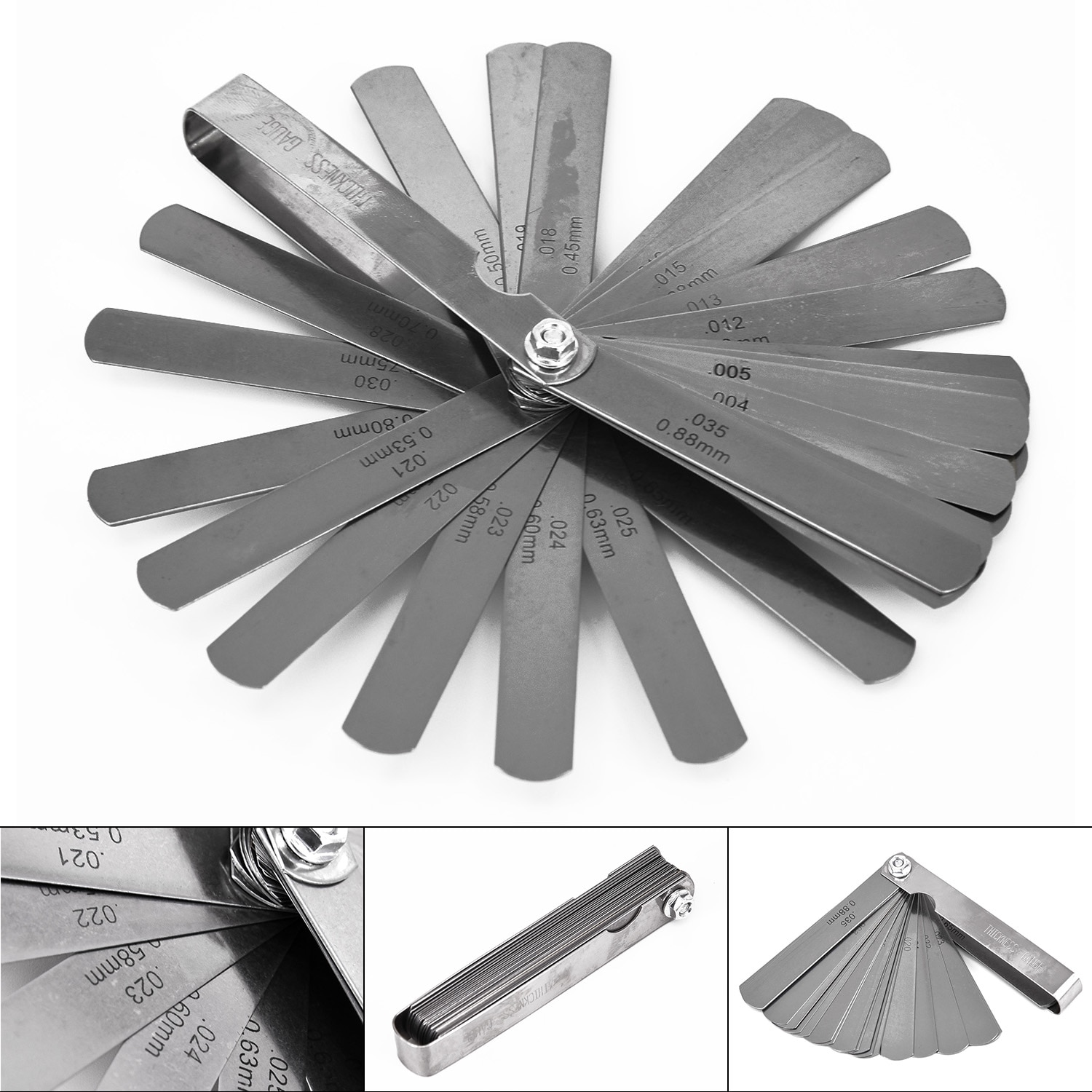 32 Blade Dual Reading Combination Feeler Tool 1Pc Check Measurement Measuring Precision Measuring Tools Feeler Gauge