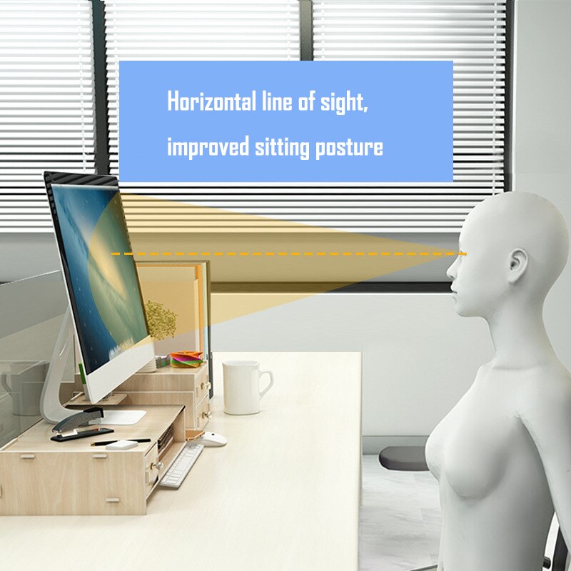 Computer desk monitors add height frame Computer stand desktop with storage monitor base laptop desk PC table NoteBooks Office