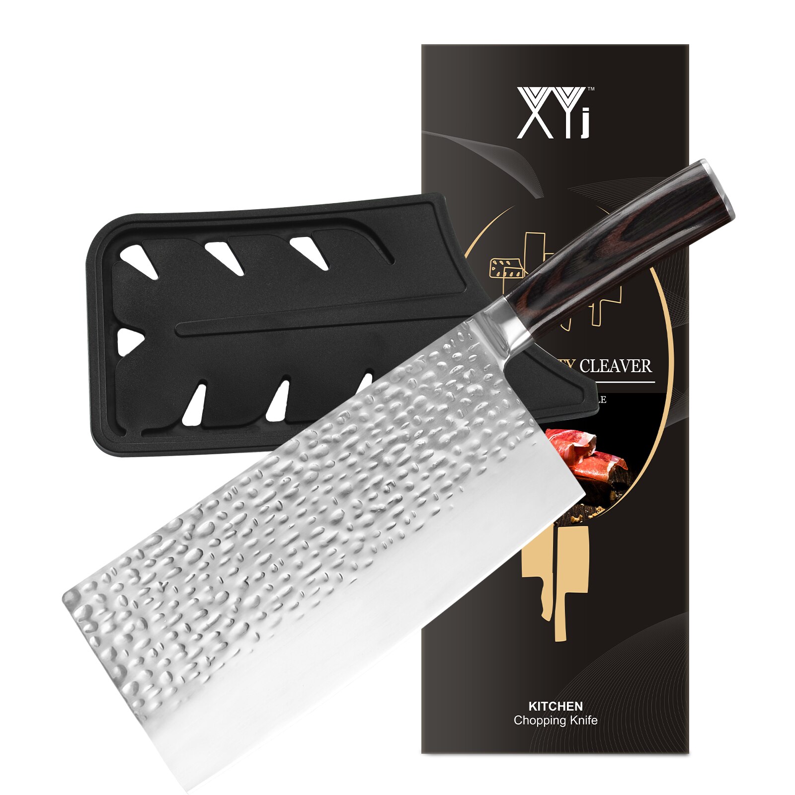 Handmade Chinese Kitchen Knife Stainless Steel 7 Inch Cleaver Vegetable Meat Knives Tool Chef Cooking Knife With Cover Set