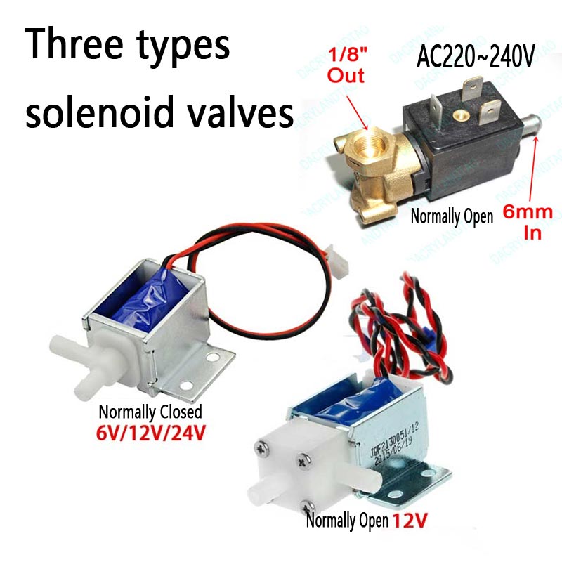 6mm AC220V~240V Micro Electric Solenoid Valve N/O Normally Open for Coffee machine valve water Flow Switch 6V12V24V Air Valve