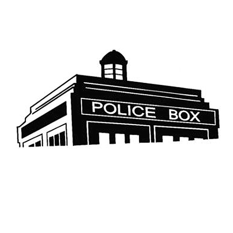 Stickers One Piece Police Box Painting WC Toilet Wall Car Sticker Home Decoration Accessories Picture Aesthetic Room Decor: Blue