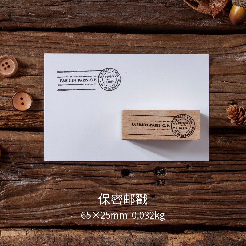 Antique Postmark Wood Seal Bullet Journal Rubber Stamps for Scrapbooking Cards Decoration Embossing Craft standard stamp: 7
