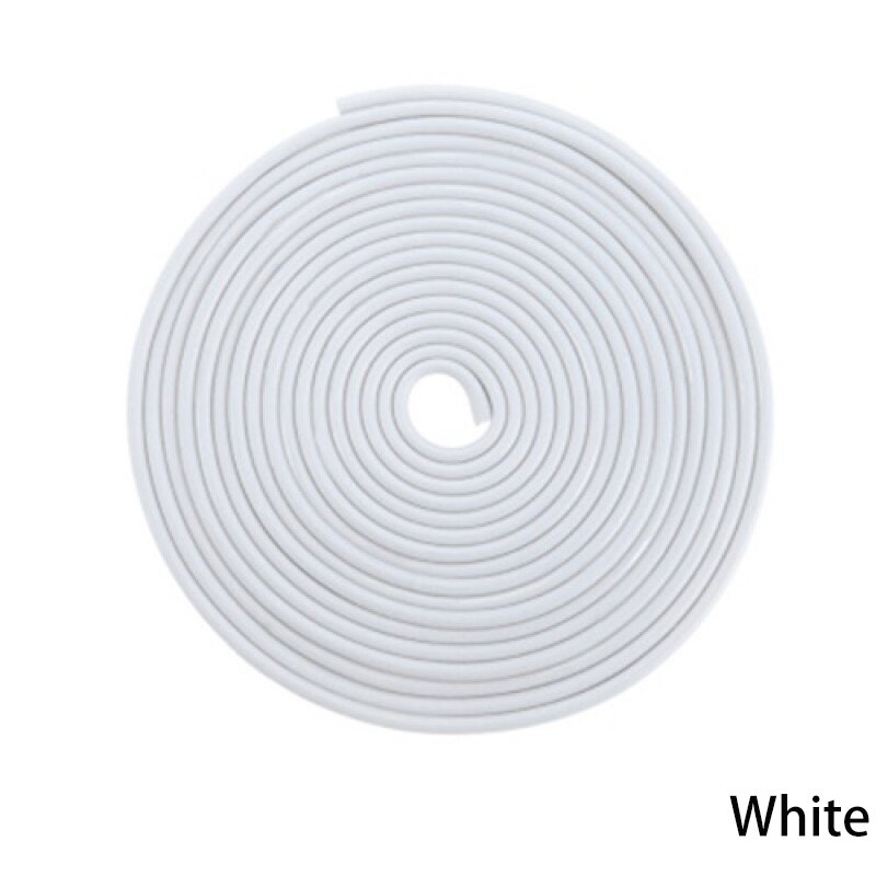 Tiras protectoras para bordes de goma para puerta de coche, molduras de puertas laterales, Protector de arañazos adhesivo para vehículo, 5M: Blanco