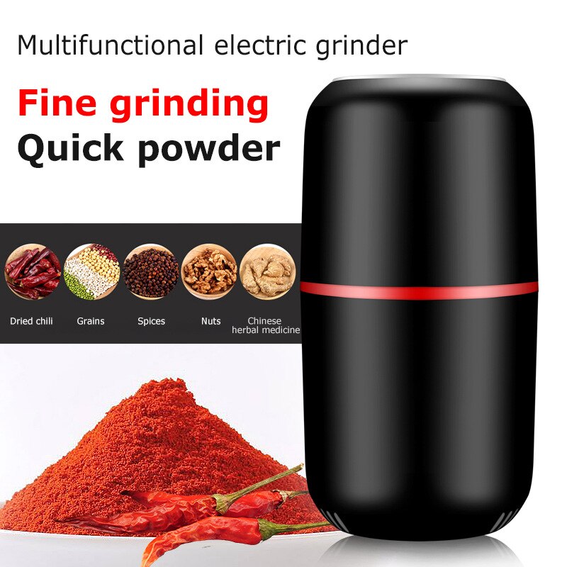 Draagbare Rvs Elektrische Grinder Grote Capaciteit Molen Huishouden Koffiemolen Machine Bean Moer Spice Grinder