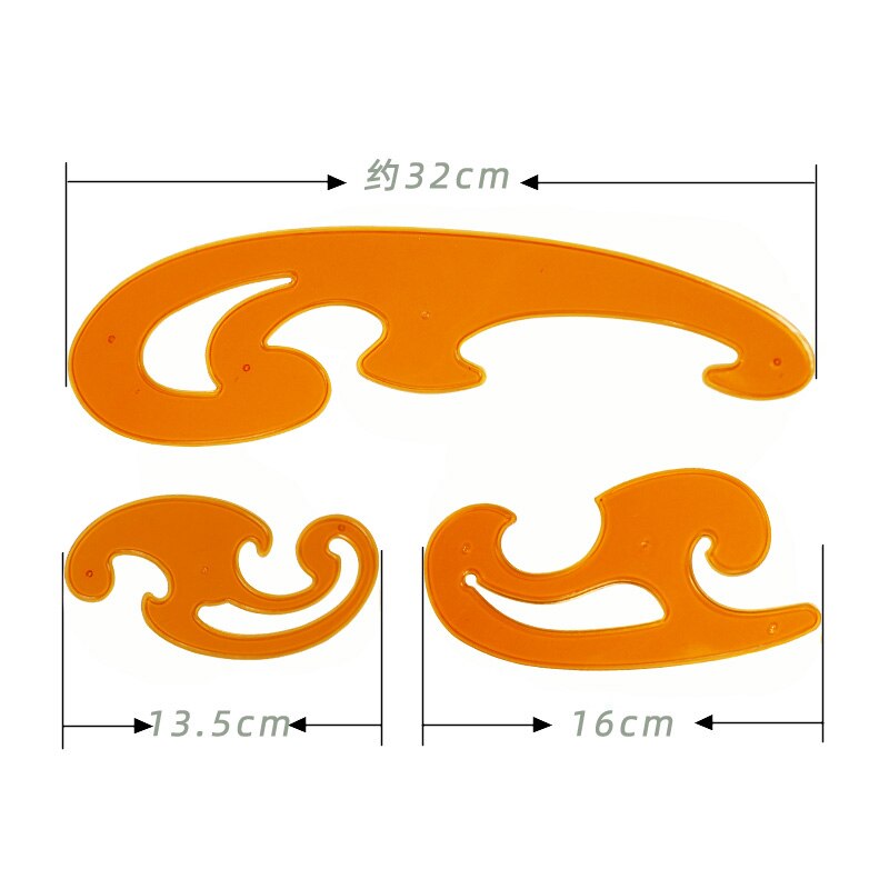 Multifunctional cloud shape curve board curve drawing tool template ruler three-piece set for art comics anmation