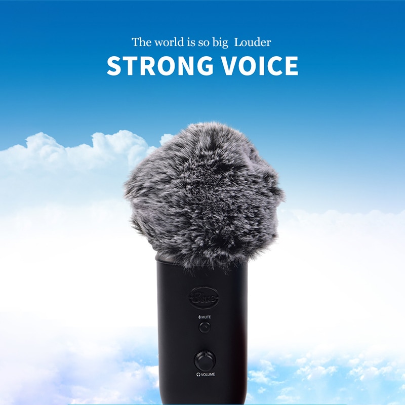 Microphone Cover Reduces Wind Noise for Blue yeti Pro Furry and comfortable mic cover case for public speaking singing interview