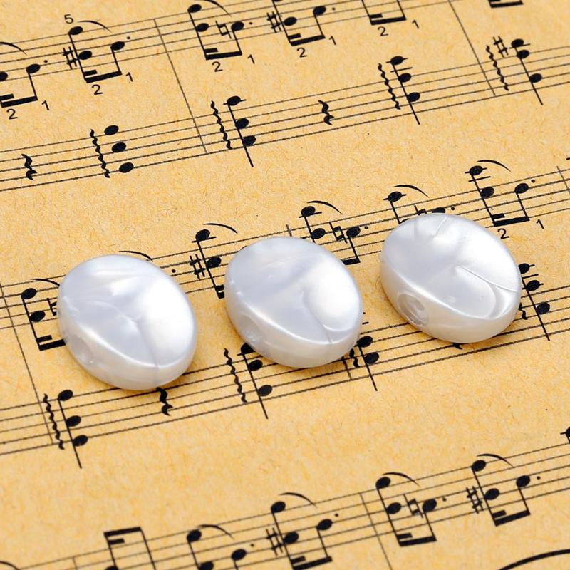 6 Stks/partij Plastic Gitaar Stemsleutels Tuners Machine Heads Vervanging Knop Knoppen Kleine Ovale Witte Parel Gitaar Accessoires