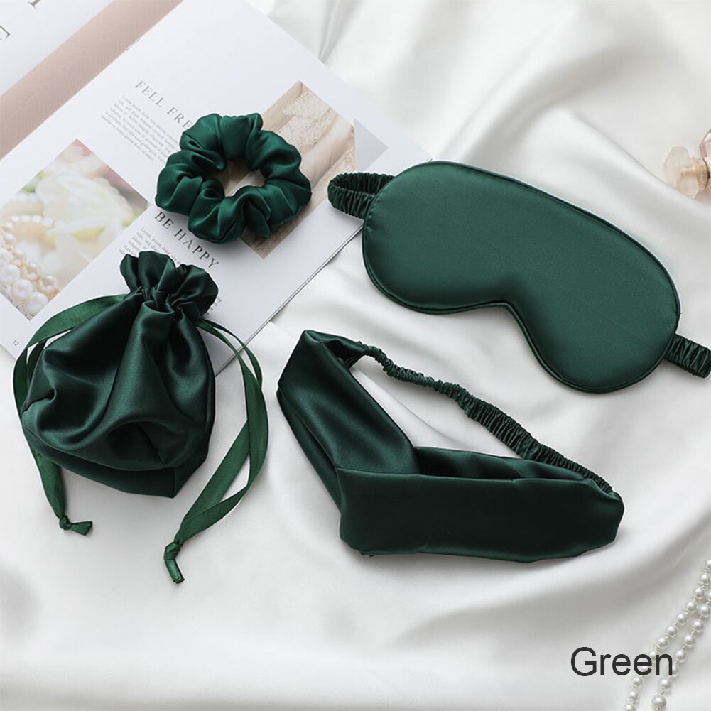 Sleeping Silk Night Eye Mask Help To Sleep Aid Blindfold With Cloth Bag Eyepatch Rest For Men Women Breathable Eye Cover: 04